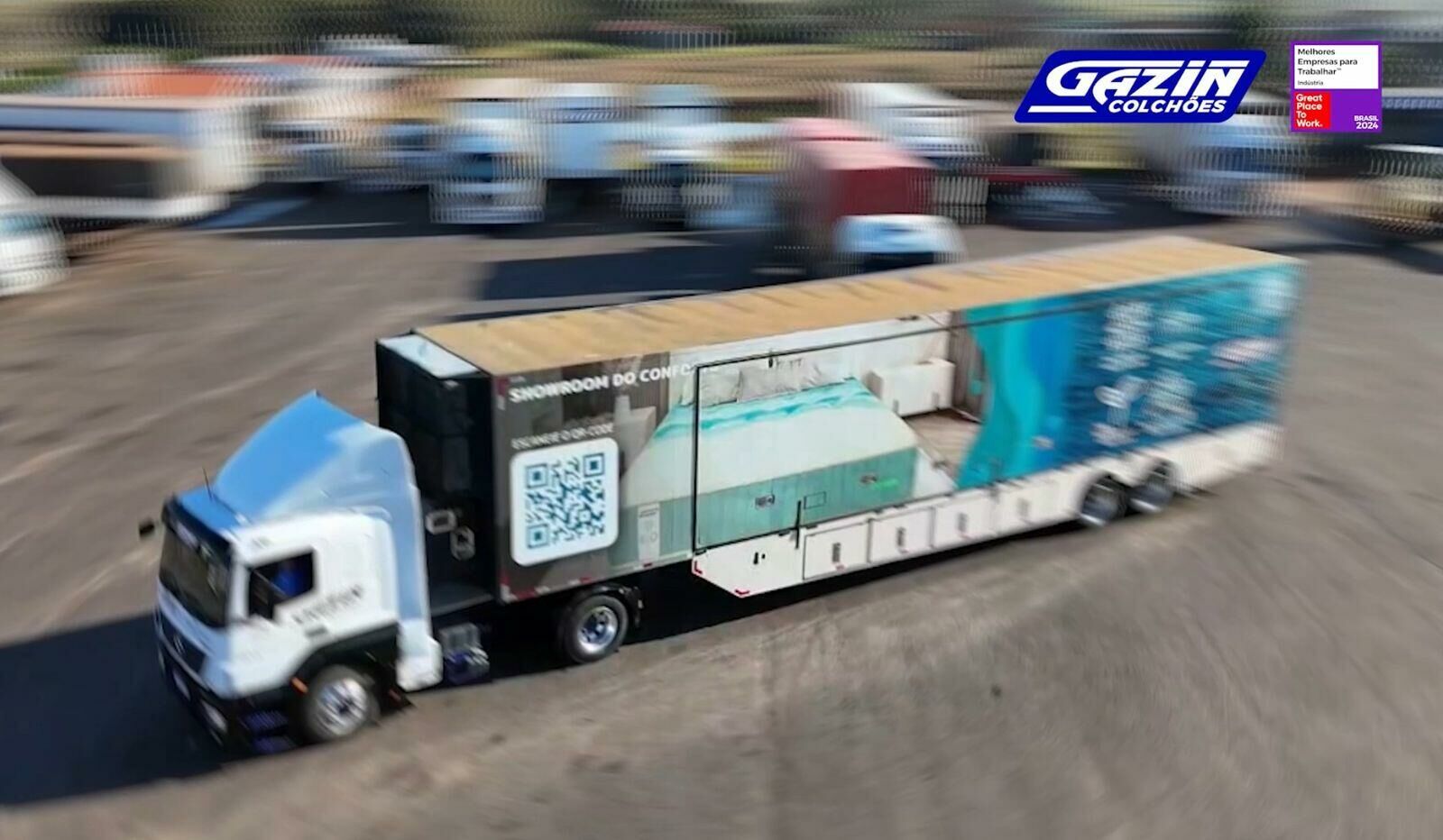 Imagem de compartilhamento para o artigo Carreta Show Room Gazin nesta segunda e terça-feira em Paranaíba com conforto direto da fábrica para seu quarto da MS Todo dia